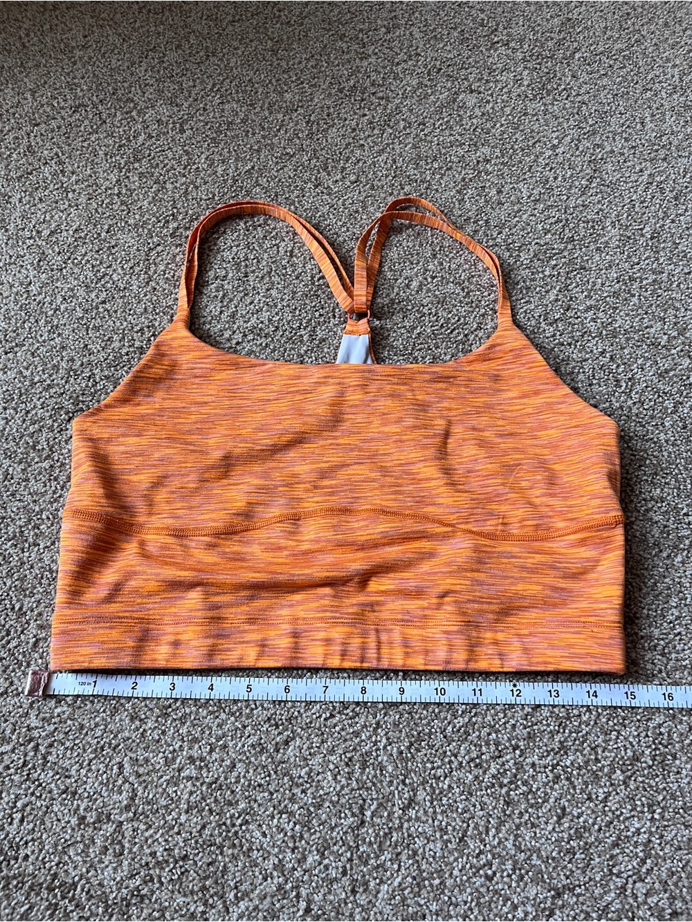 Outdoor Voices Orange Space-Dyed Free Form Crop Top Bralette
